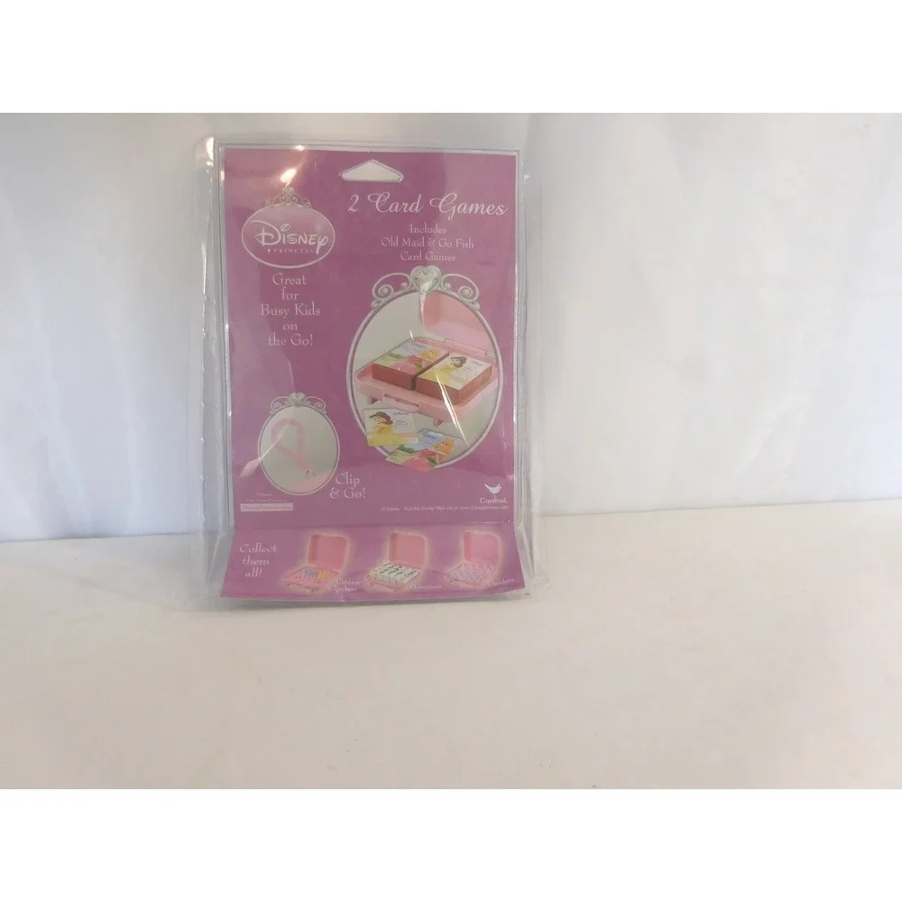 Disney Princess Checkers MINI Game Clip n Go Case Pink Belle Cinderella Ariel